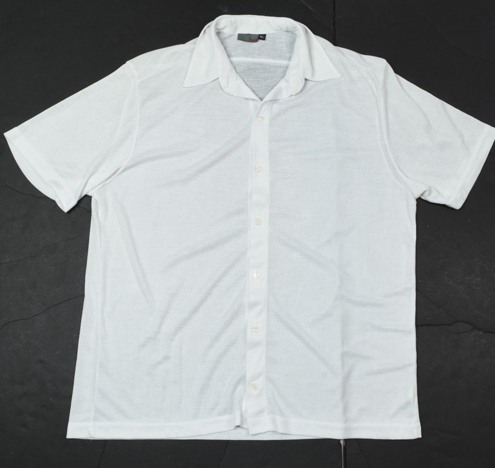 ROAR Burnout Shirt Mens XL White Short Sleeve Button-Up Lightweight Sheer